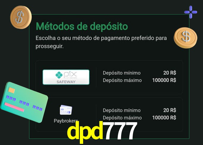 O cassino dpd777 oferece uma grande variedade de métodos de pagamento
